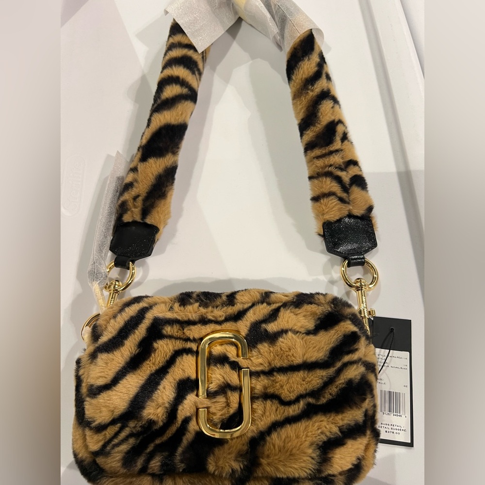 Marc Jacobs Tiger Print Faux Fur Bag with Gold Detail